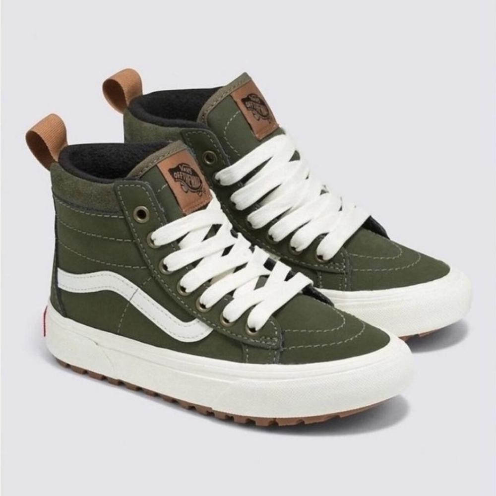 Vans Kids High-Top Sneakers - Green and White